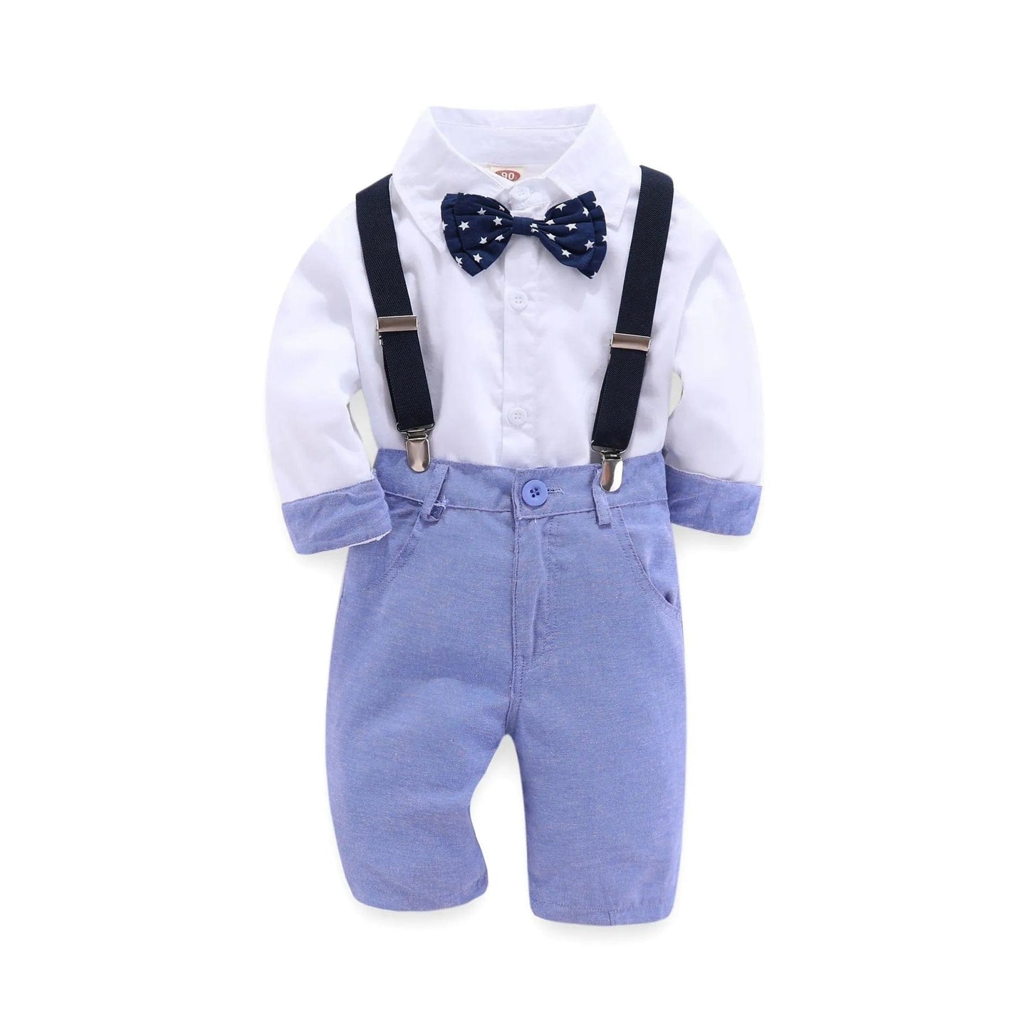 shirt n trouser set with bow n suspender