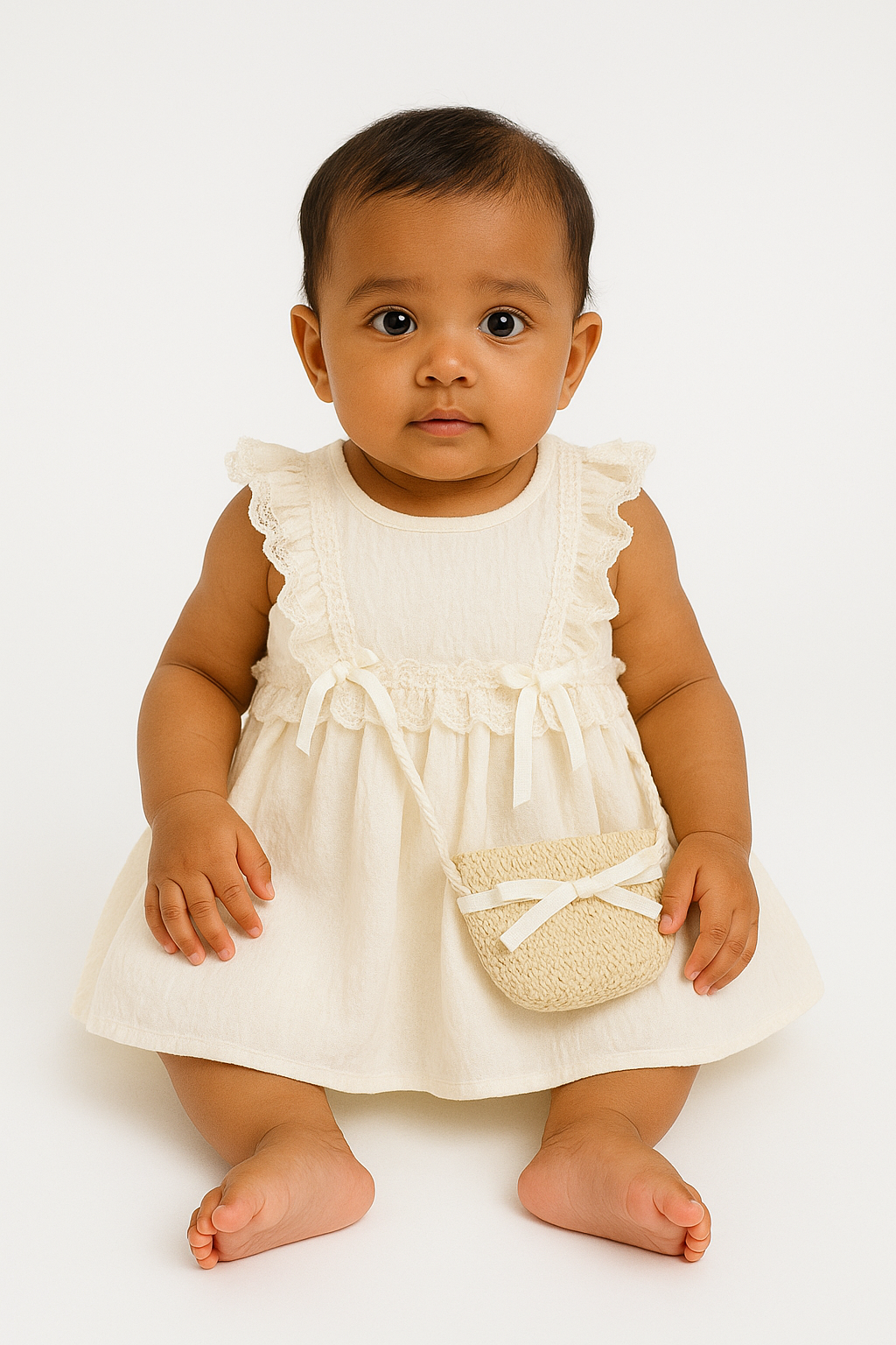 Blush Cream Ruffle Frock