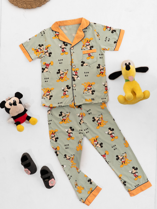 Boys sleepwear set featuring cartoon characters. Kids clothes boys, kids sleepwear