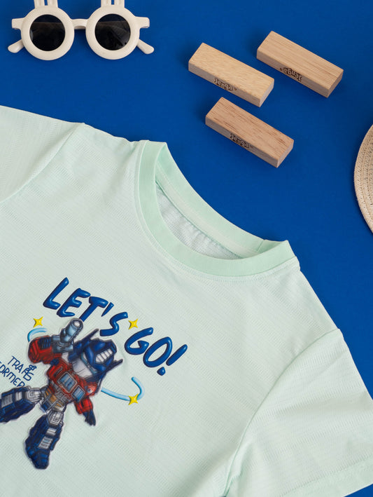 Kids clothes boys: light green t-shirt. Boys dress, kids dress for boys