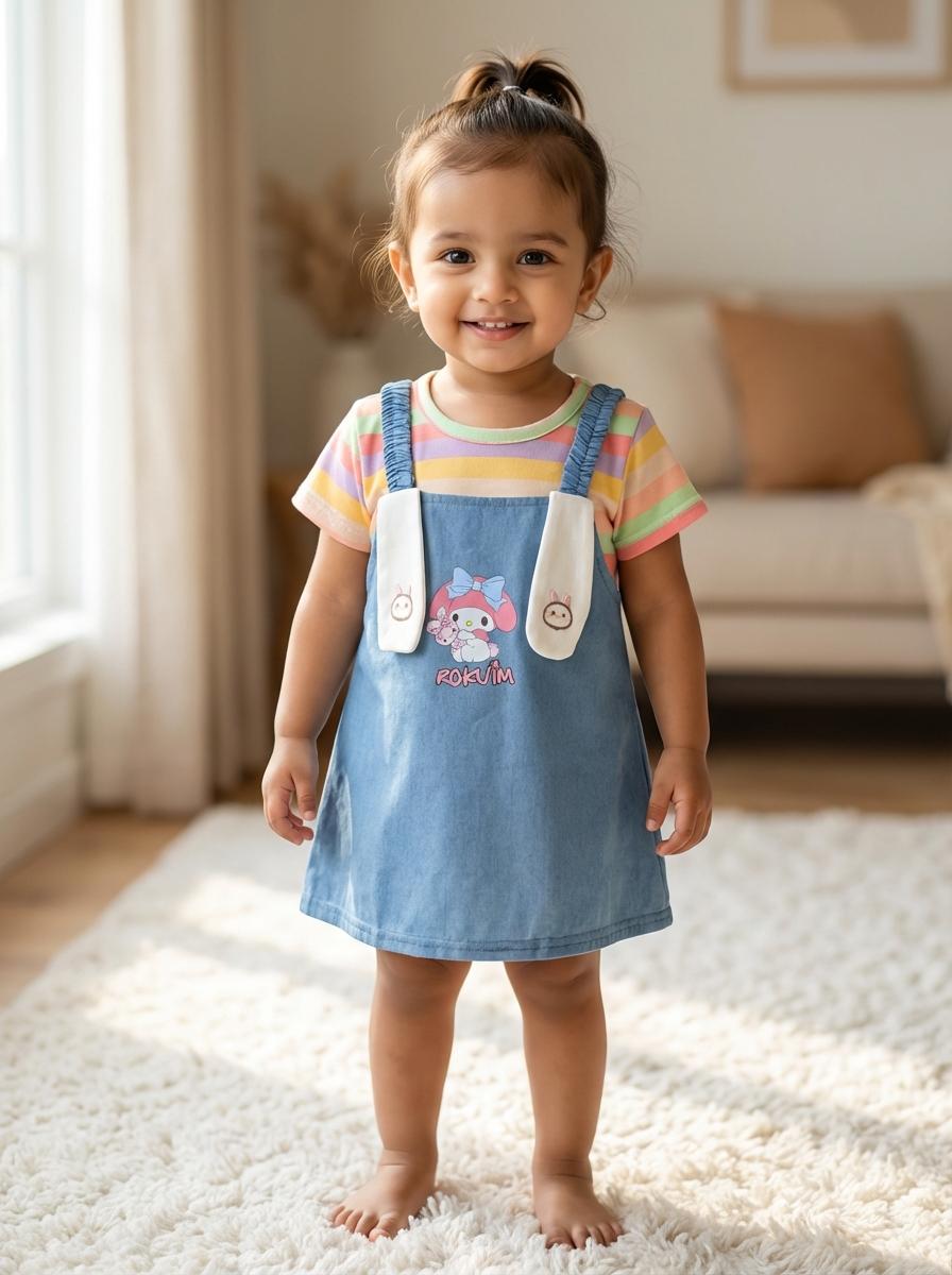 Rainbow Denim Dress – Numtum: Colorful Denim Outfits for Girls