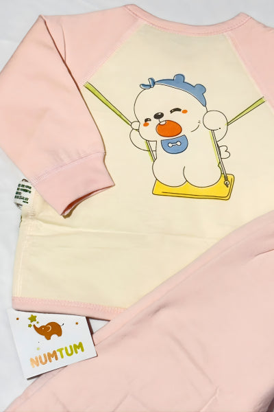 Soft Cotton “I Like to Swing” Baby Suit