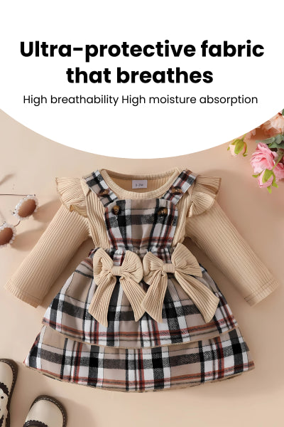 Chic Checkered Bows Dress