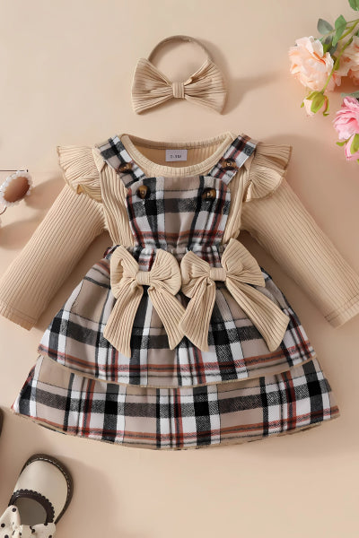 Chic Checkered Bows Dress