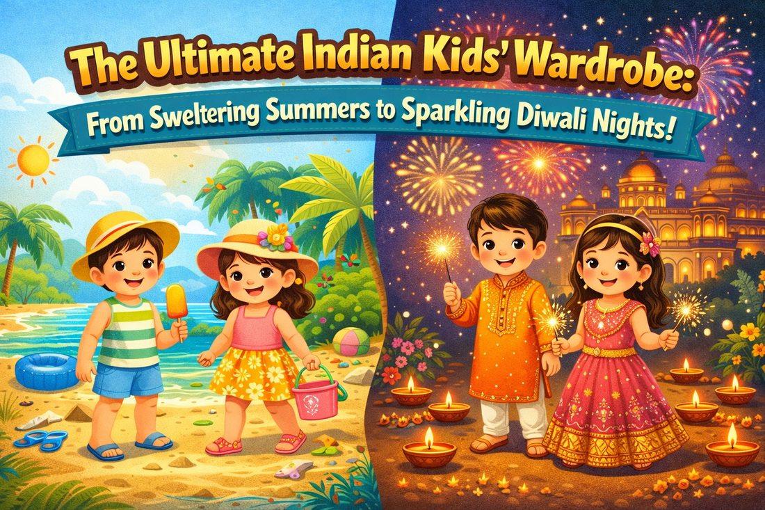 The Ultimate Indian Kids' Wardrobe: From Sweltering Summers to Sparkling Diwali Nights!