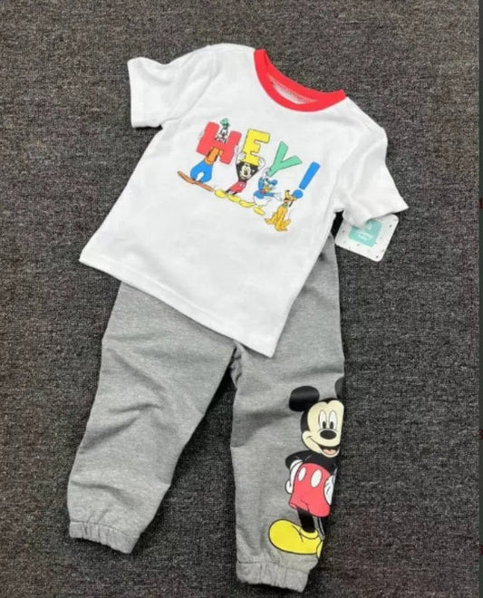 mickey print baby set