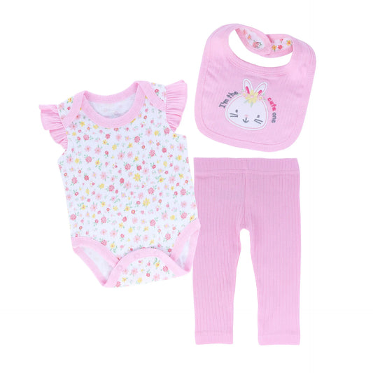 romper & pajama set with bip-pink