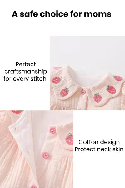 Girls fashion: Image highlighting features of new born cloths, including an easy button design and an adorable headband, appealing to trending clothes for girls.
