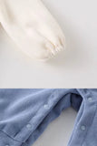 Detailed view of a baby romper showcasing its practical buckle design and appealing shape, a comfortable option for a baby and a type of new born cloths.
