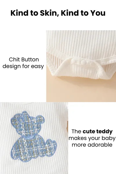 A safe and well-crafted baby outfit with a focus on cotton and skin protection.
