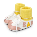 baby shoe with attached socks-pink