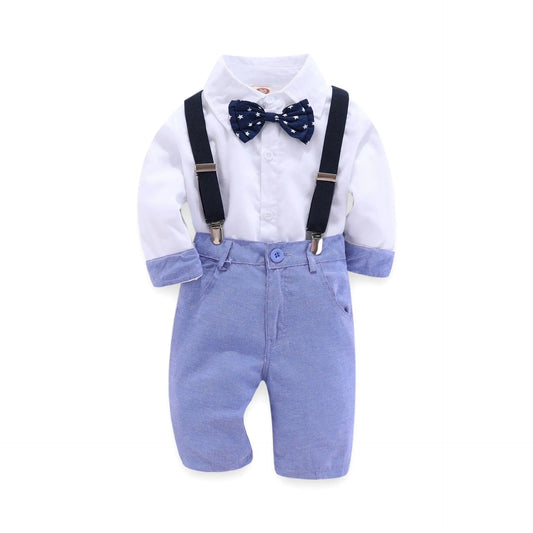 shirt n trouser set with bow n suspender