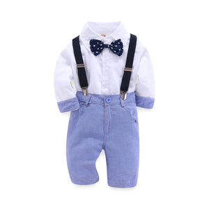 shirt n trouser set with bow n suspender