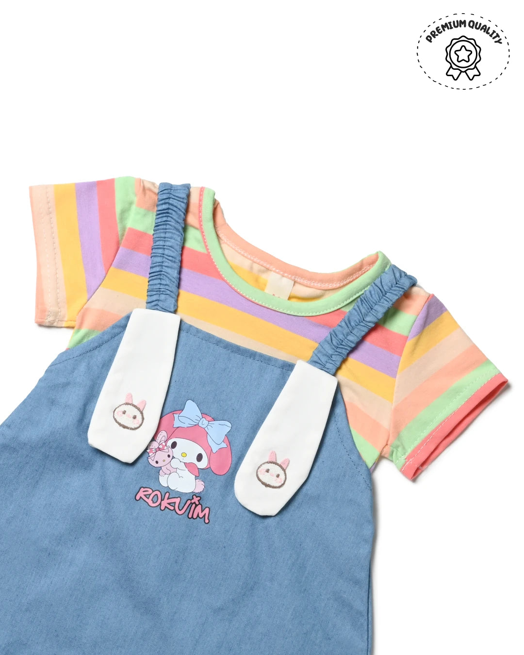 Pink Sparkle & rainbow denim Combo
