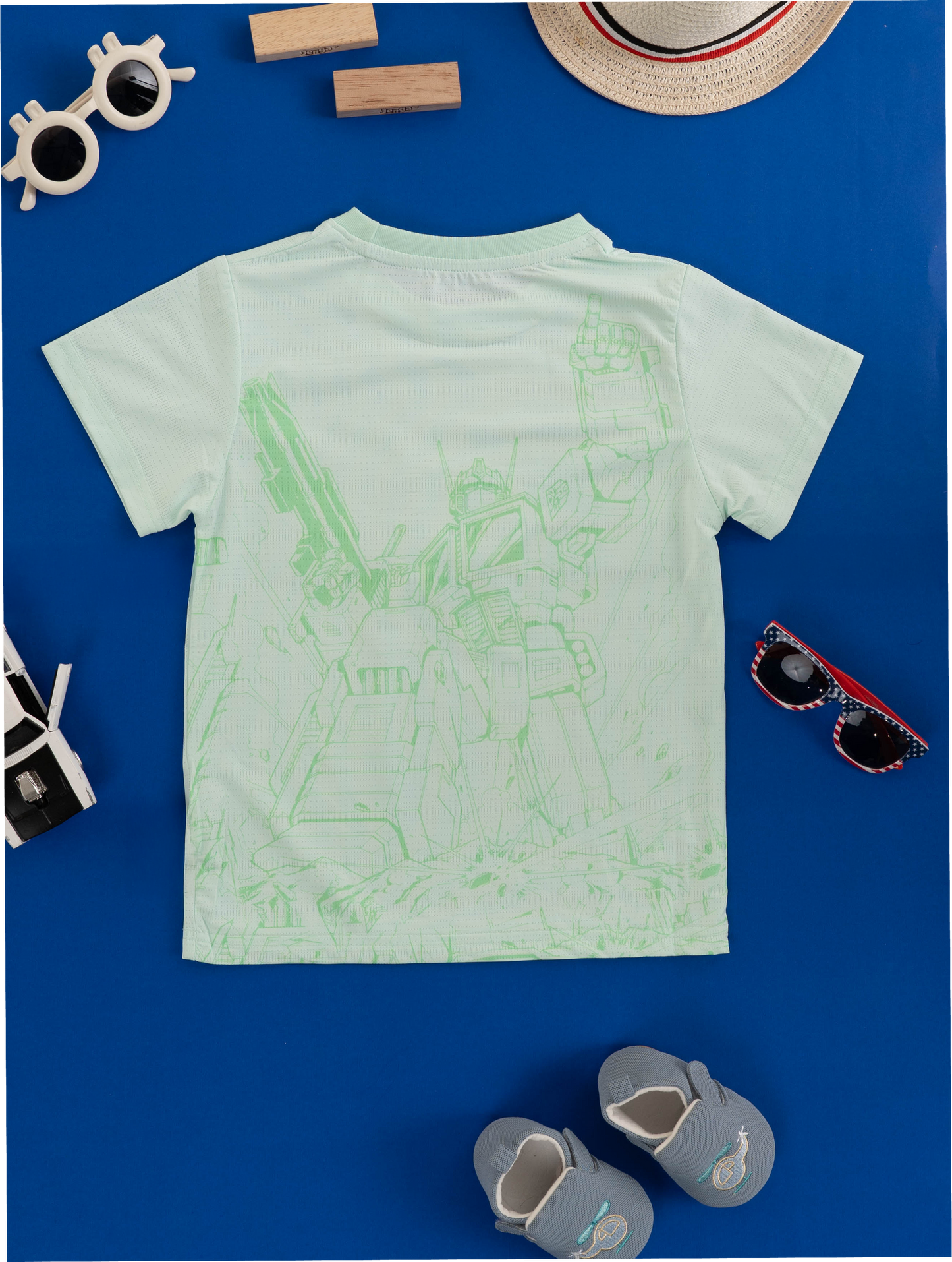 Kids clothes boys: light green t-shirt. Boys dress, kids dress for boys