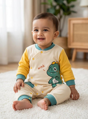 Wink & Roar Cartoon Dino Baby Romper