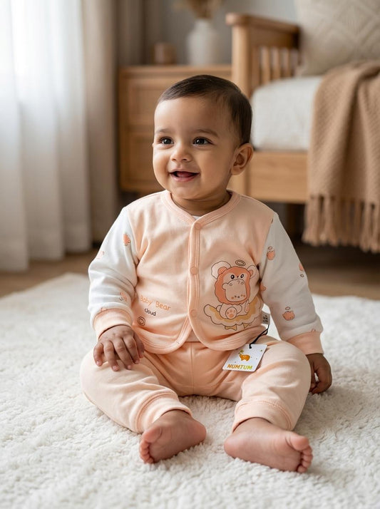 Peach Baby Bear Clothing Set
