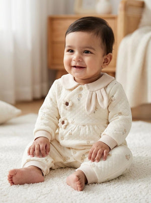 Soft Petal Floral Side-Snap Sleepsuit Romper