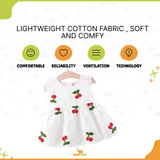 text reads "LIGHT WEIGHT COTTON FABRIC, SOFT AND COMFY," accompanied by icons representing "comfortable," "reliability," "ventilation," and "technology."
