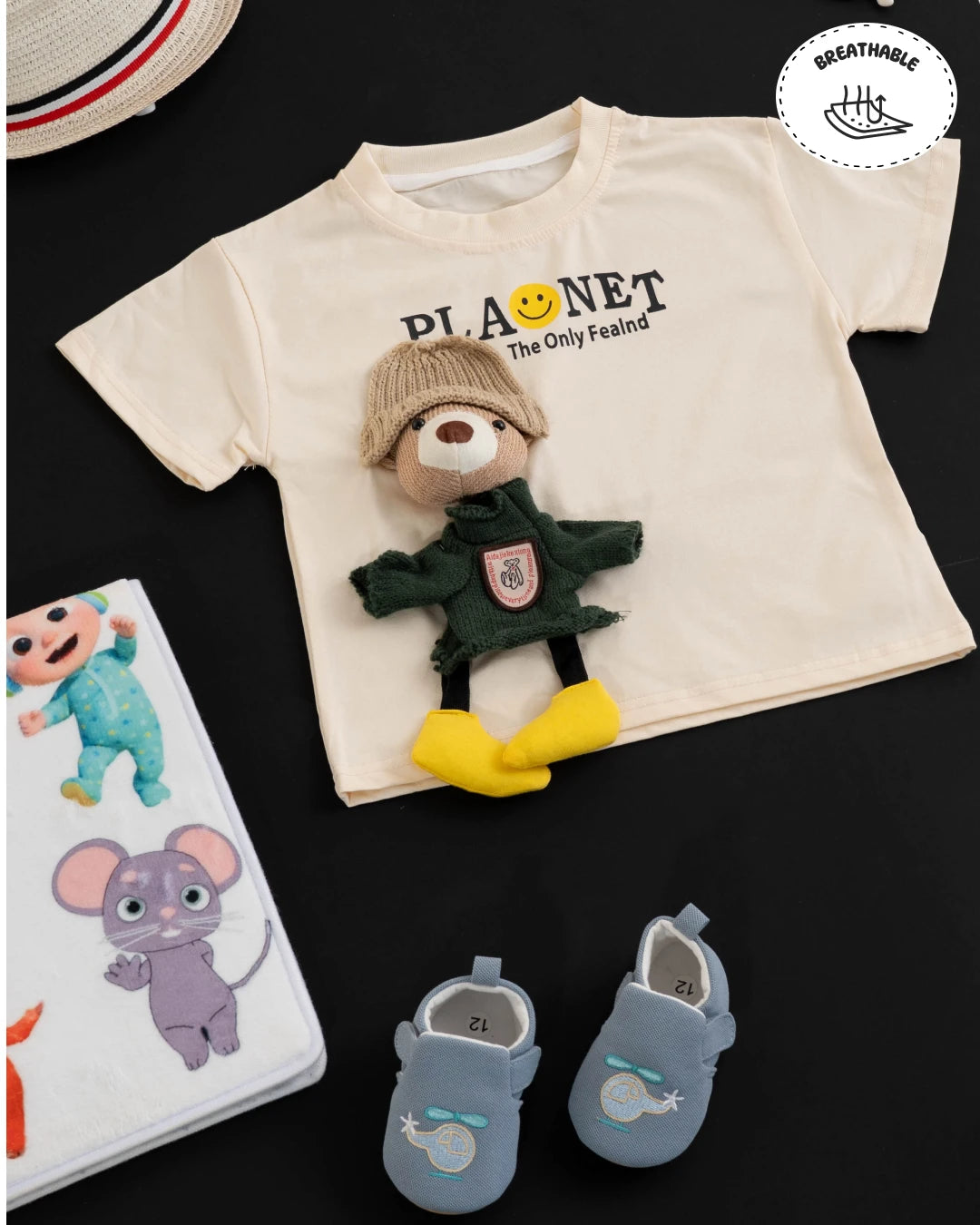 Boys dress: light-colored shorts and playful print button-up shirt. Kids clothes boys, boys dress style
