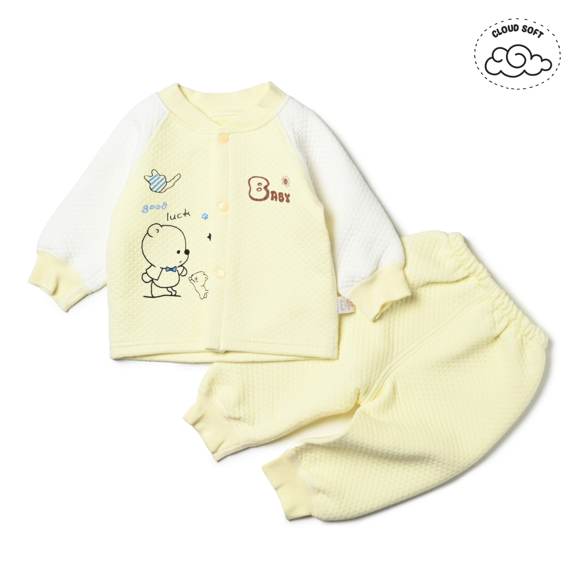 Comfortable boys' pajamas adorned with a teddy bear, part of the boys' nightwear range.