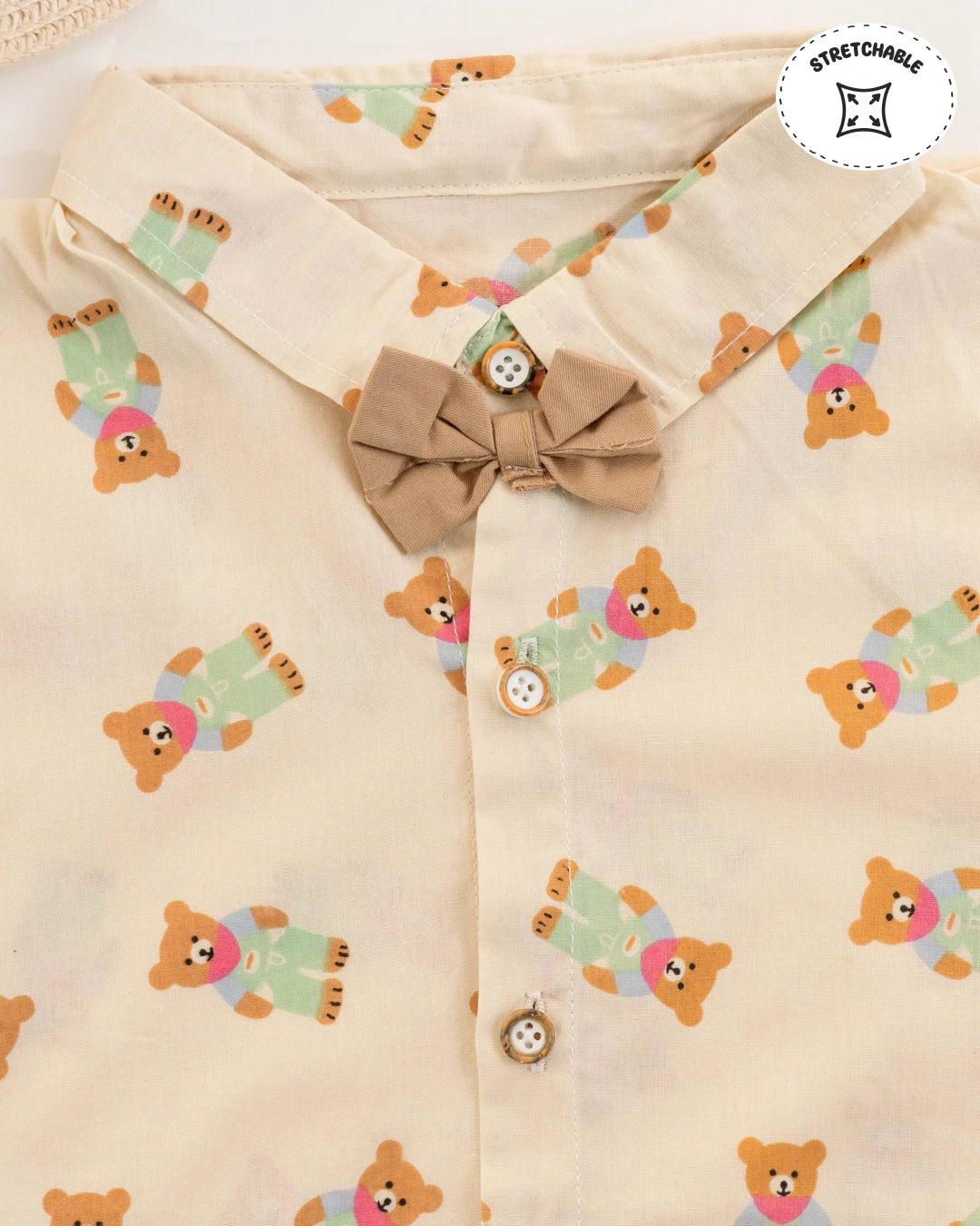 Boys dress: stylish summer outfit with shorts and shirt. Kids clothes boys, boys dress style.