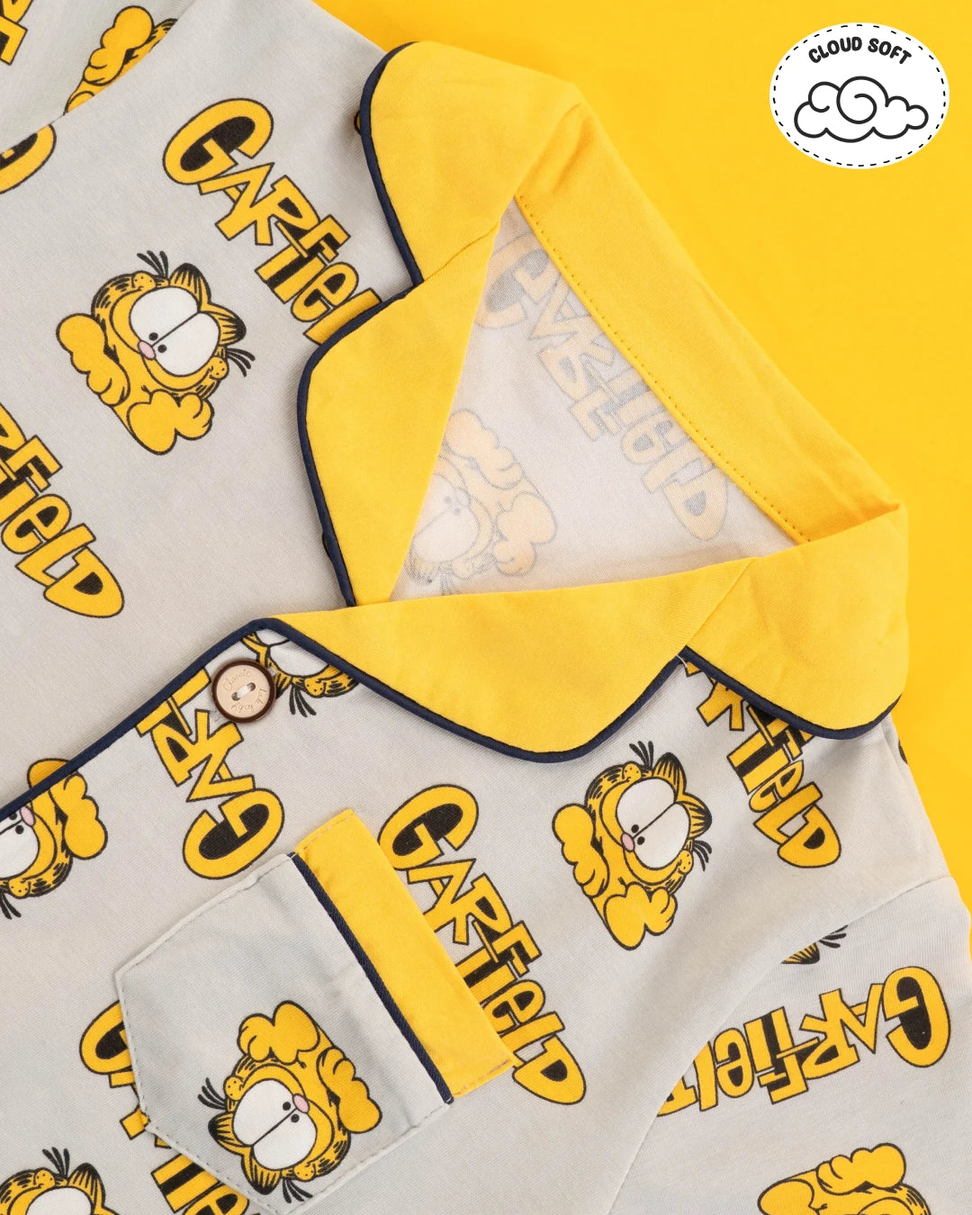 Cosy boys nightwear set with yellow accents. Kids sleepwear, Kids’ Nightwear.