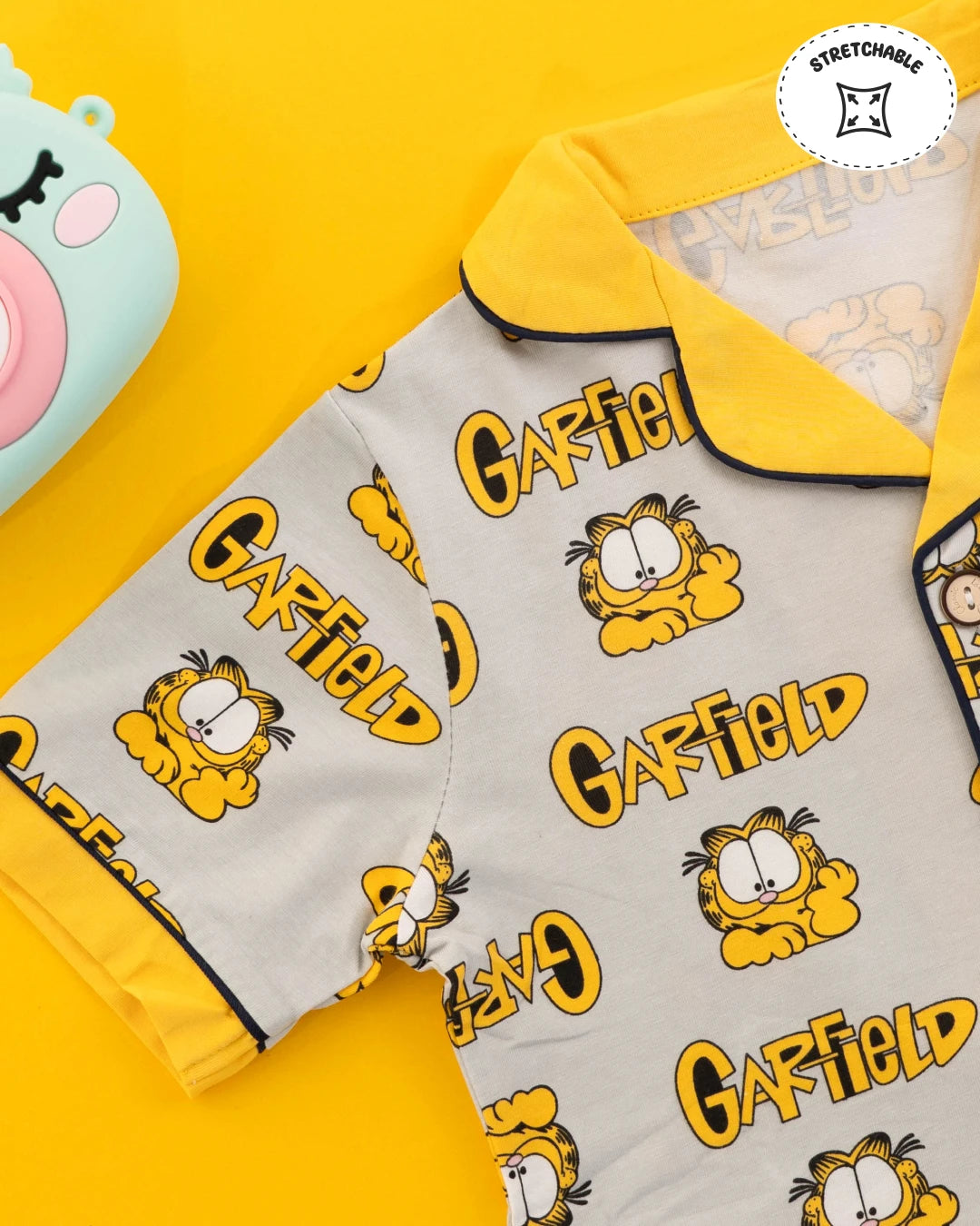 Boys pyjamas pants set in grey and yellow colors. Kids sleepwear, Kids’ Nightwear