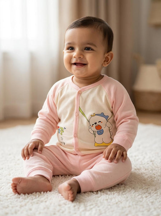 Soft Cotton “I Like to Swing” Baby Suit