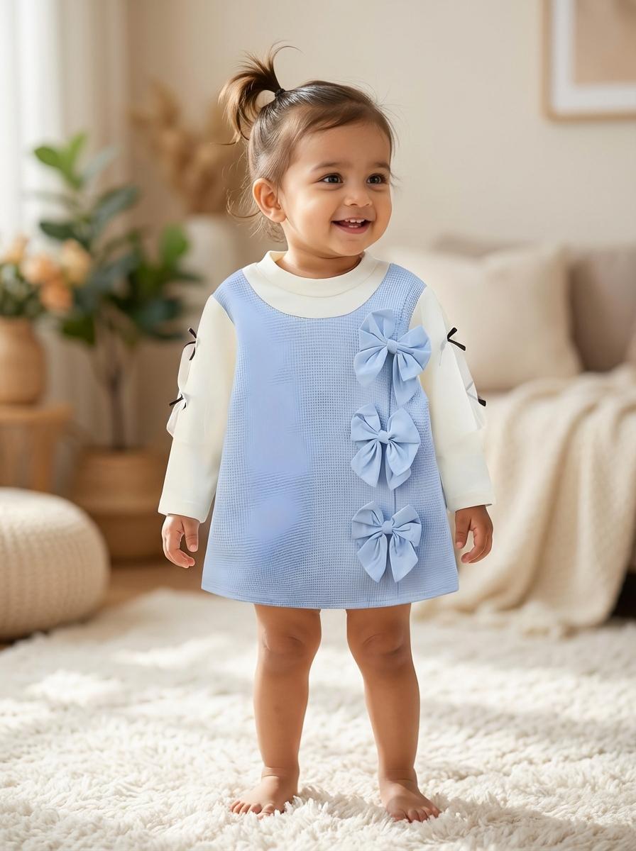 Blue Bow Blossom Dress