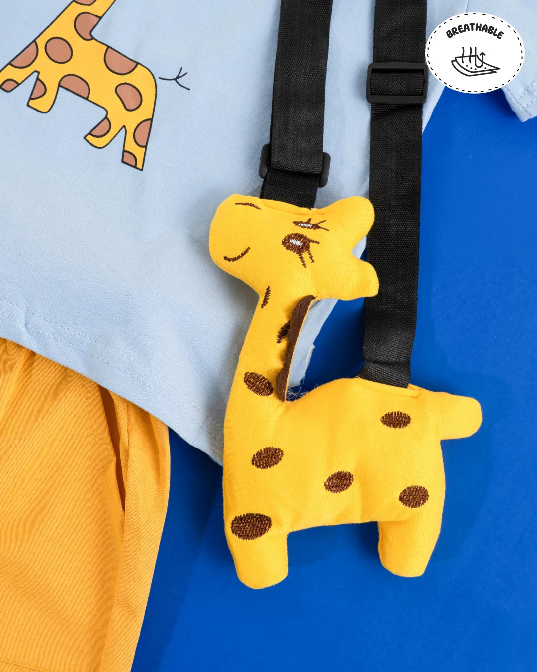 Boys dress style: playful giraffe print shirt and comfortable shorts. Kids clothes boys, kids dress for boys