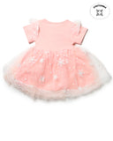 dress with tulle skirt and snowflake pattern, perfect for kids. Girls kids clothing, latest fashion for girls