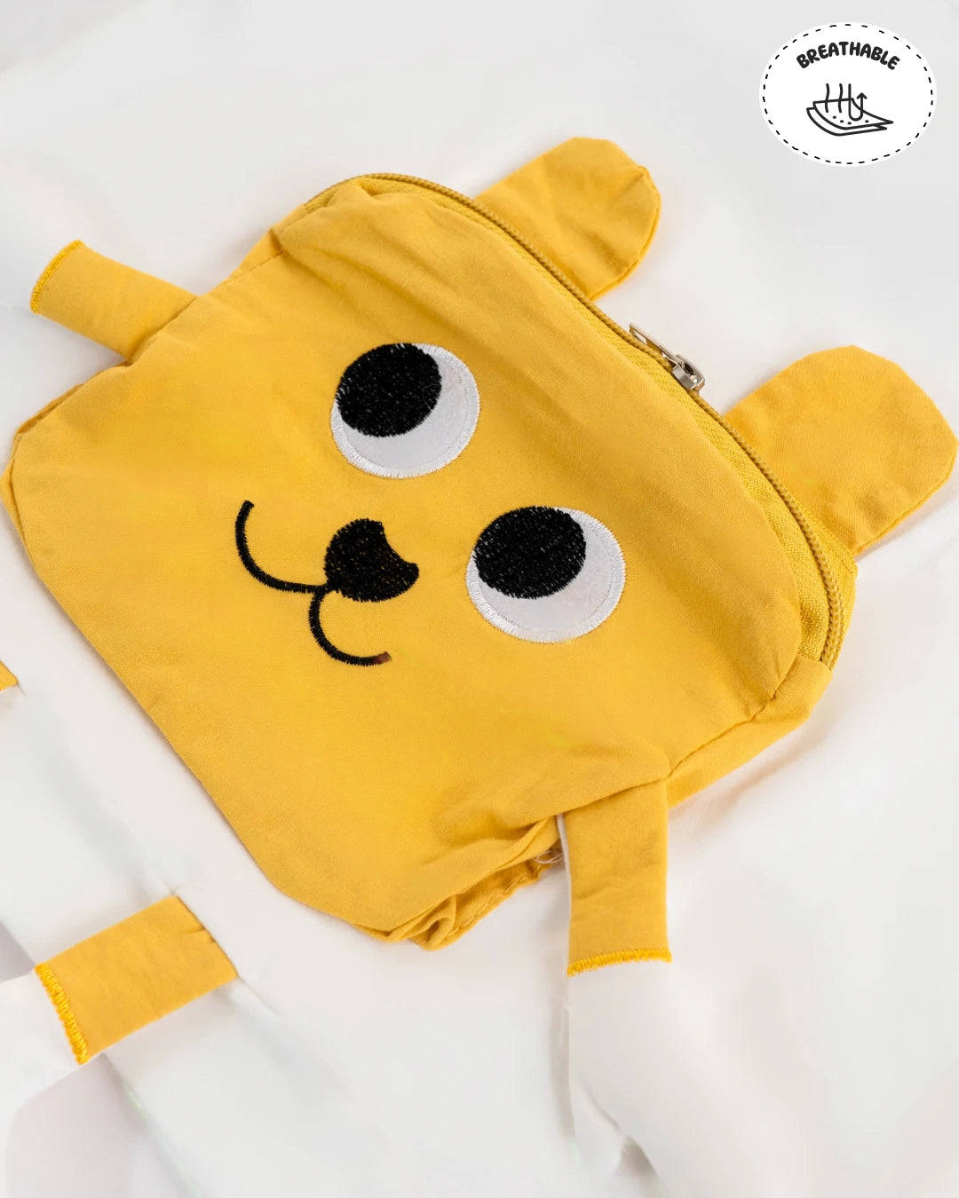 Boys dress: white t-shirt with an animal face and yellow shorts set. Kids clothes boys, boys dress style