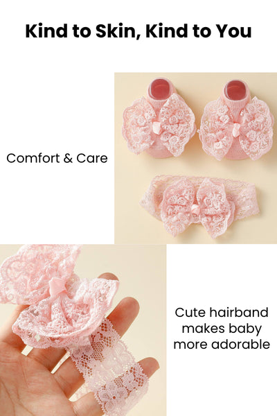 Blush Bloom Shoes & Hairband Set