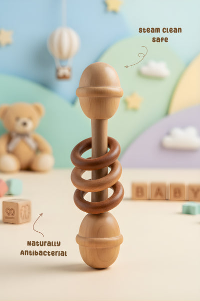 EcoCraft Wooden Baby Rattle