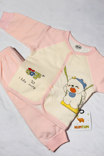 Soft Cotton “I Like to Swing” Baby Suit