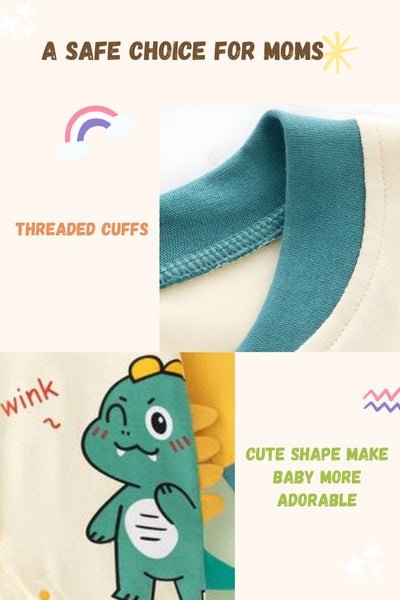 Wink & Roar Cartoon Dino Baby Romper