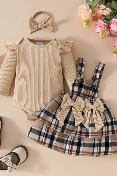 Chic Checkered Bows Dress