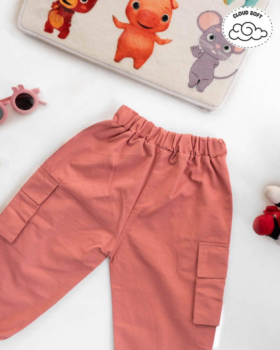 Girls shopping essentials: adorable bunny top and comfortable pink pants. Girls fashion, trending clothes for girls
