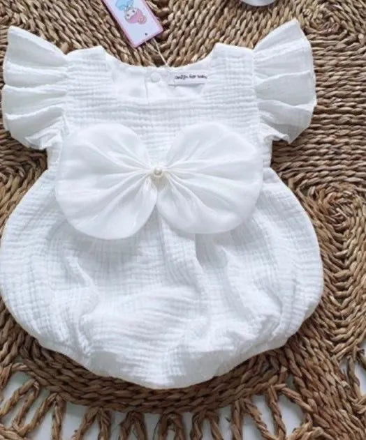 Baby Girl White Bow Dress