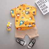 yellow tiger print shirt & shorts