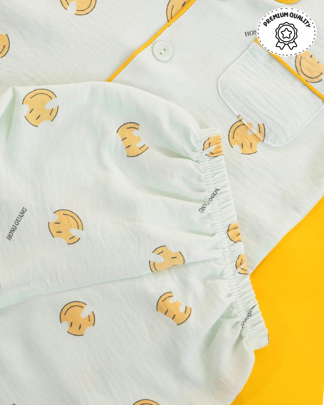 Kids clothes boys: fun animal-themed white t-shirt paired with yellow shorts. Boys dress, kids dress for boys