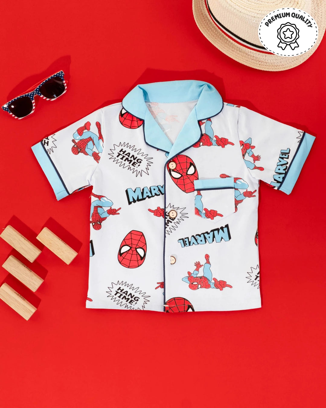 Kids Nightdresses and sleep shirts with Spider-Man design for boys. Kids clothes boys, kids sleepwear